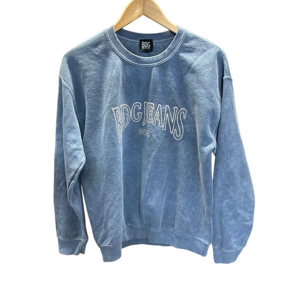 BDG Jeans Urban Outfitters Y2K Sweatshirt Dusty Blue Embroidered Small (S)